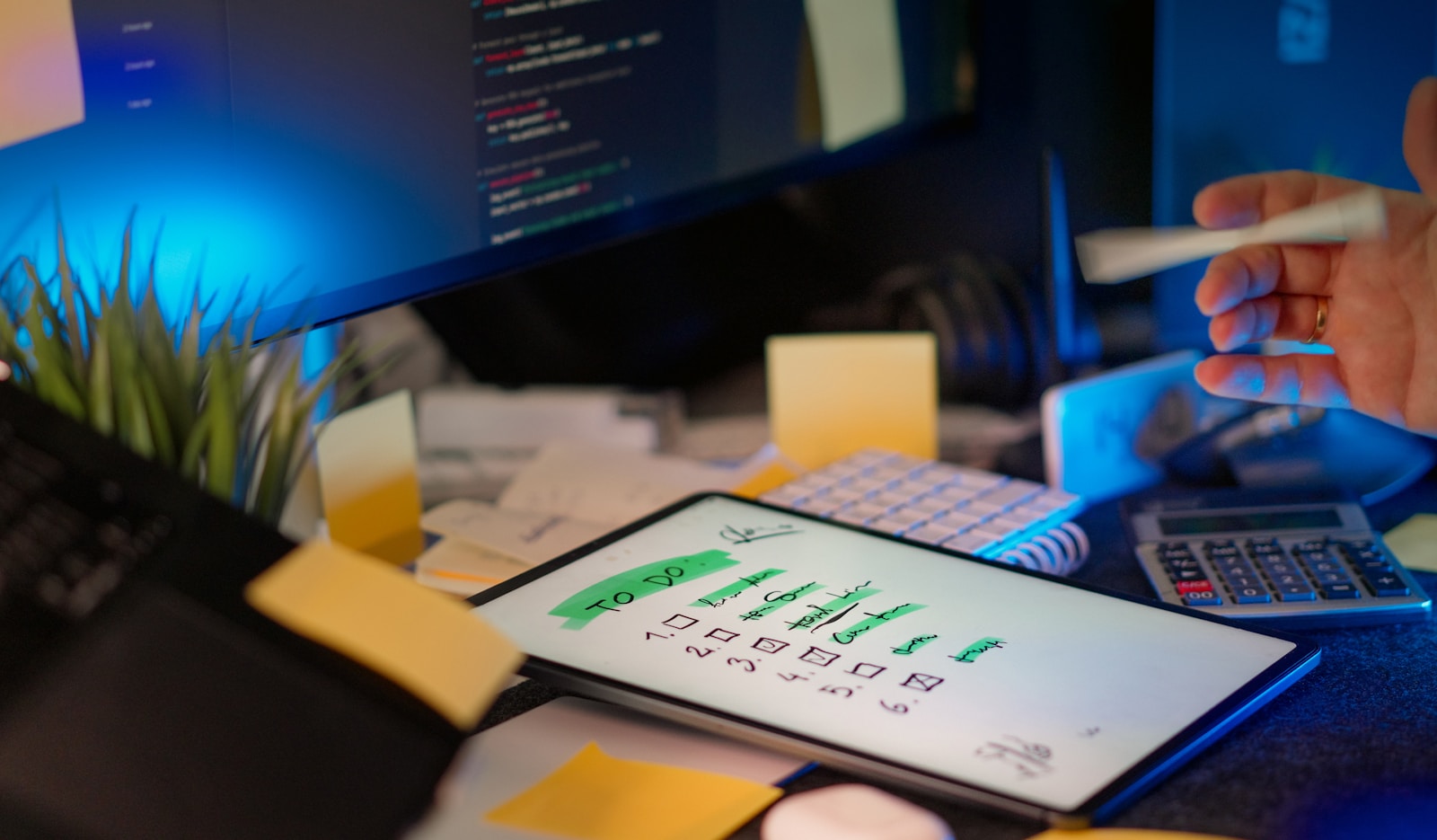 Personal software development workspace with multiple screens