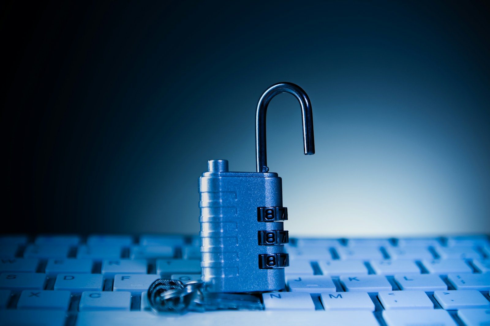 Padlock on a keyboard representing website security